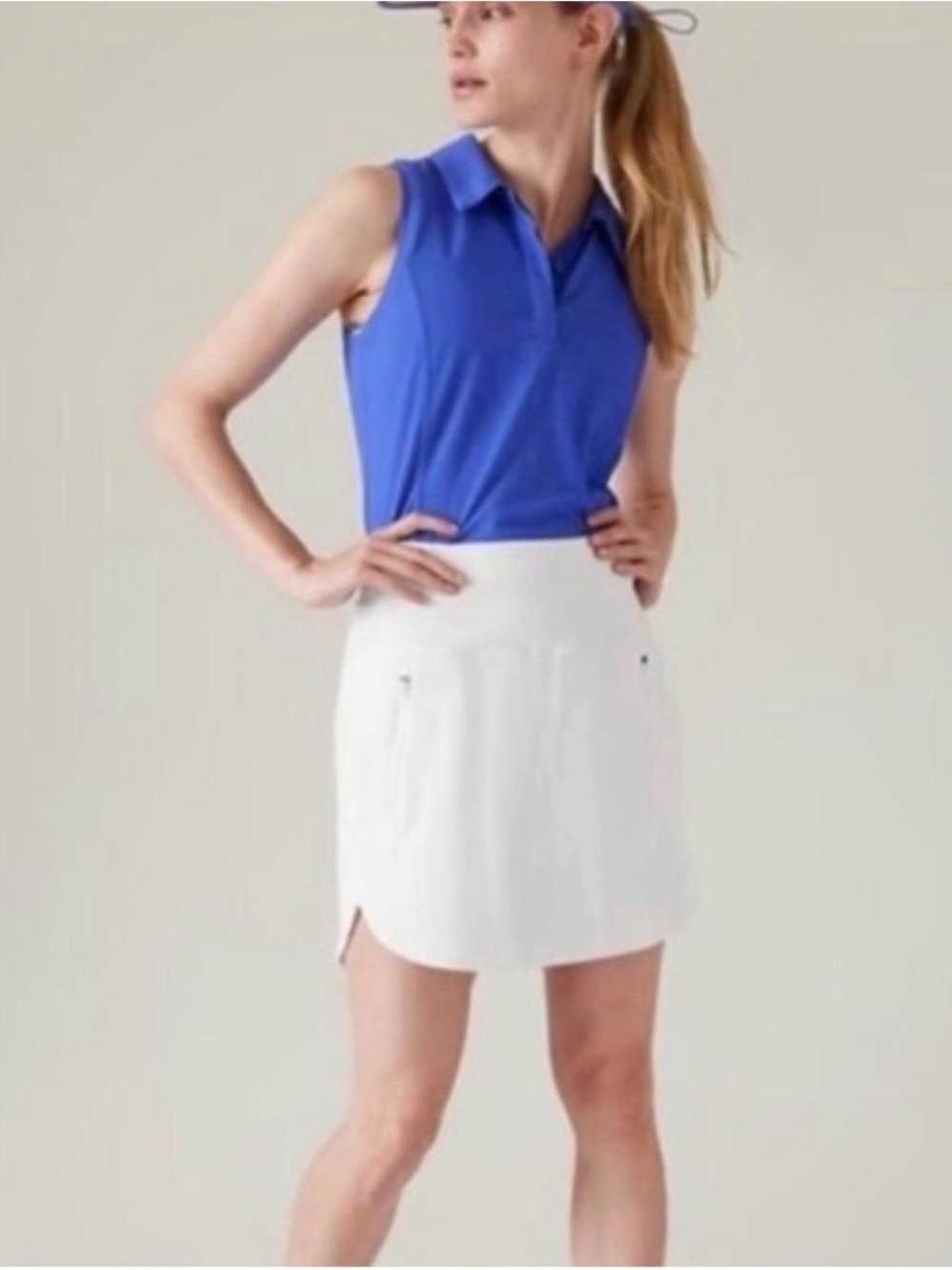 Athleta Fairway Golf High Rise Skort 18” Bright White Medium Tennis Pickleball